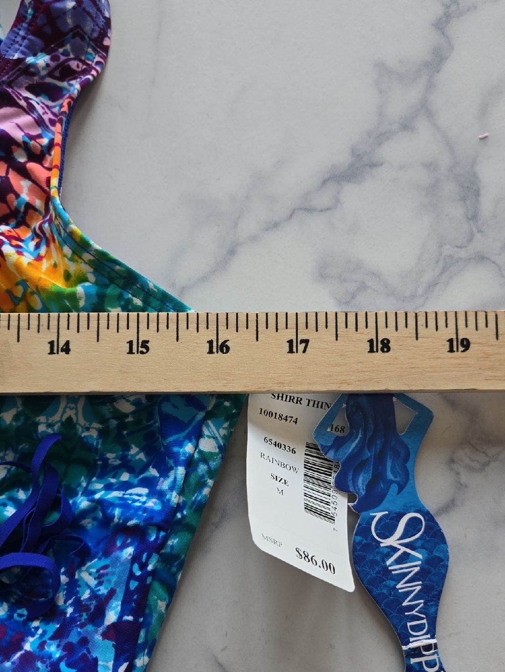 Skinny Dippers Skinny Dippers Adjustable Crop Swim Top in Rainbow Size M NWT - Picture 7 of 12